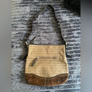 Coach Tan and Brown Crossbody Bag